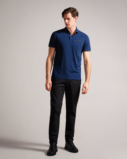 TORTILA-Tops-SS Polo with Birdseye Stripe Collar Detail- Ted Baker Romania