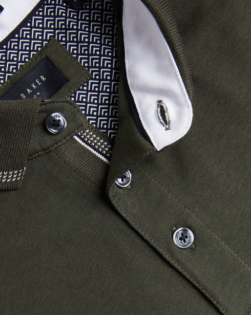 TORTILA-Tops-SS Polo with Birdseye Stripe Collar Detail- Ted Baker Romania