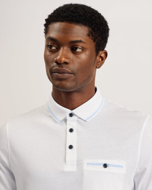 TORTILA-Tops-SS Polo with Birdseye Stripe Collar Detail- Ted Baker Romania