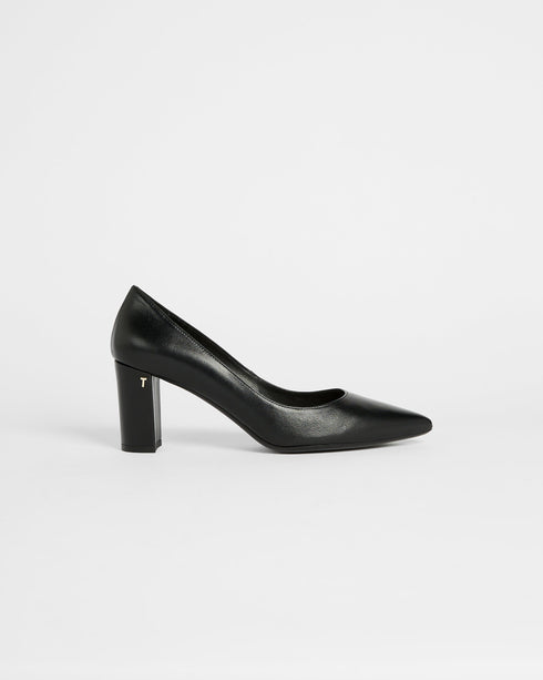 SAVANAL-Shoes-Leather 70mm Block Heel Court Shoe- Ted Baker Romania