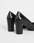 SAVANAL-Shoes-Leather 70mm Block Heel Court Shoe- Ted Baker Romania