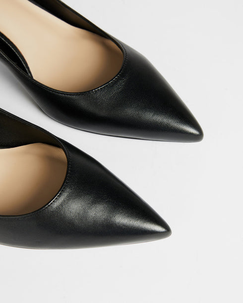 SAVANAL-Shoes-Leather 70mm Block Heel Court Shoe- Ted Baker Romania