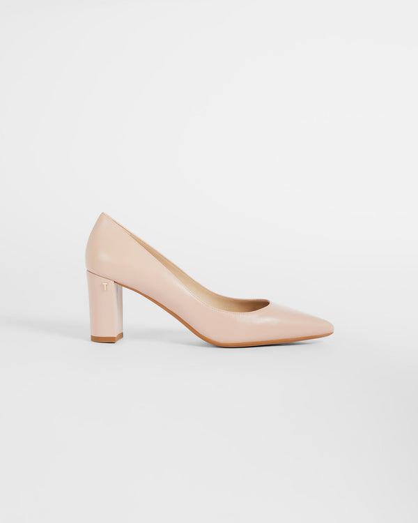 SAVANAL-Shoes-Leather 70mm Block Heel Court Shoe- Ted Baker Romania