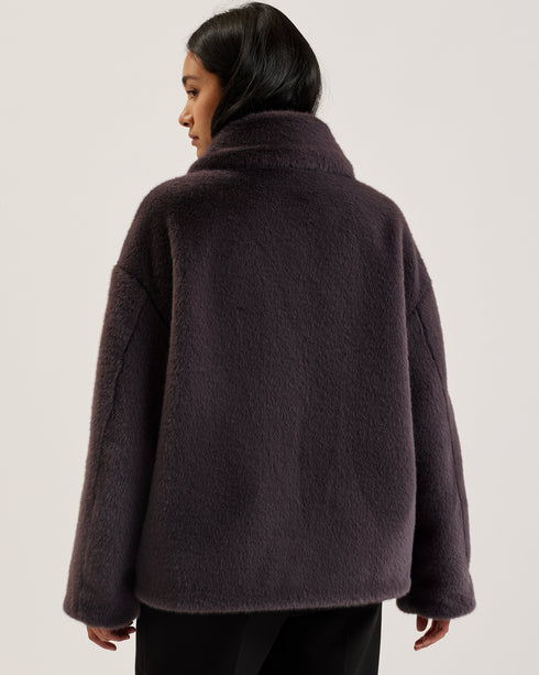 LILIAM-Outerwear-Short Faux Fur Coat with Roun- Ted Baker Romania