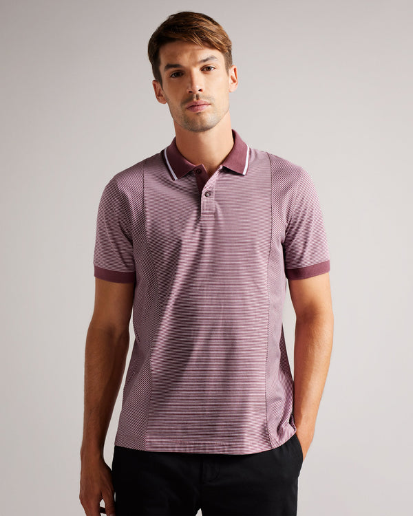 TAIGAA-Tops-Not your average polo shirt, TAIGAA kicks things up a notch with its all over striped print and solid trims. Perfect for casual Fridays and city exploring, this shirt teams brilliantly with anything from denim to chinos and beyond.By choosing Ted Baker cotton products, you're supporting our investment in the Better Cotton Initiative's mission. This product is sourced via a system of mass balance and therefore may not contain Better Cotton. Polo shirt 100% cotton Stripe print Regular fit Short sl