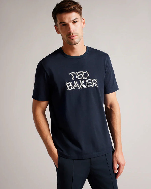 KENEDY-Tops-SS Regular Fit Branded T-Shirt- Ted Baker Romania