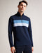 VELLER-Tops-From brisk dog walks to pub lunches, VELLER is the perfect layer to bring a touch of laidback sophistication to your look. With a funnel neck and bold striped panel, this soft modal blend jumper is an ideal addition to your weekend wardrobe. Jumper Half zip placket Modal blend Funnel neck Long sleeved Regular fit Stripe design Joseph is 6'1" / 1.85m and wears Navy in a Ted size 3- Ted Baker Romania