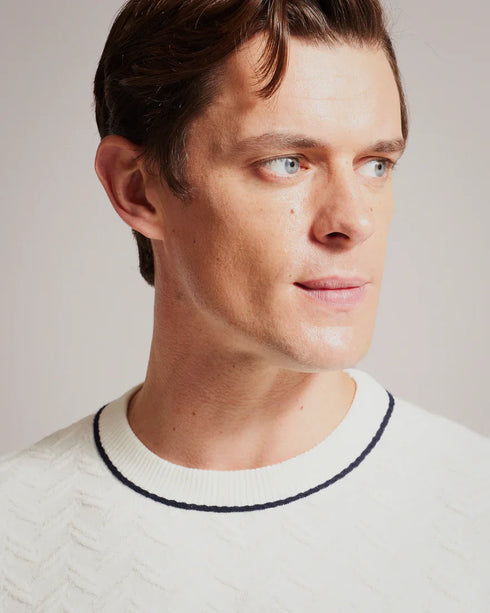 SEPAL-Knitwear-LS Regular Textured Crew Neck- Ted Baker Romania