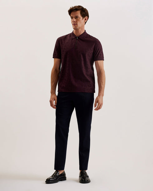 POLENN-Tops-SS Regular Textured Zip Polo- Ted Baker Romania