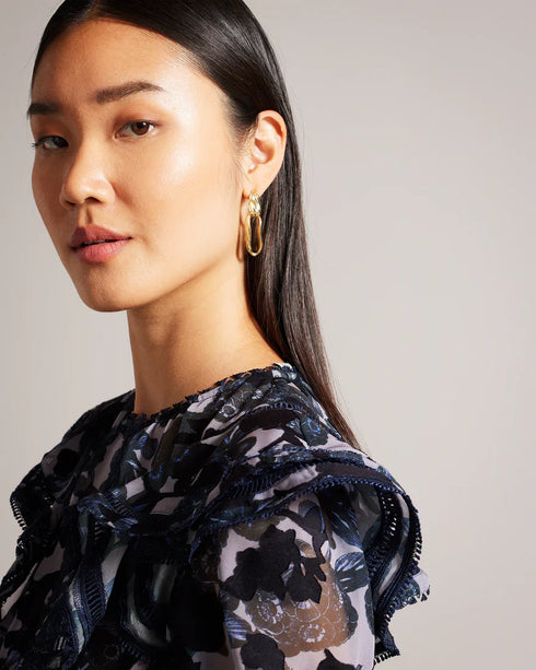 ALEXIEH-Dresses-Ruffle Maxi Dress With Lace Detail- Ted Baker Romania