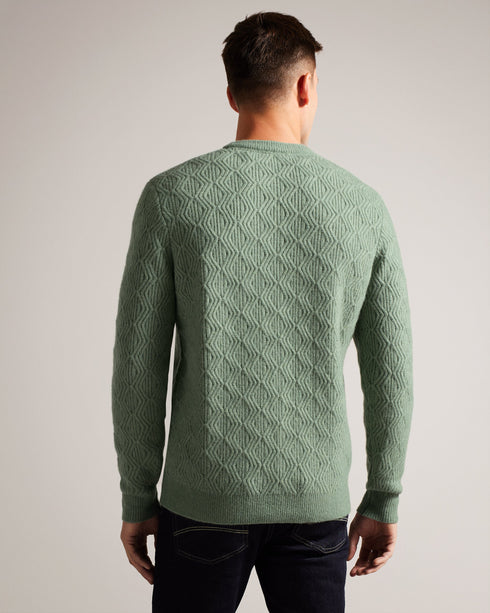 ATCHET-Knitwear-Wrap up in style with our ATCHET cable knit jumper. Crafted for both style and warmth, this classic piece is perfect for chilly days. Jumper Wool blend Cable knit Crew neck Long sleeves- Ted Baker Romania