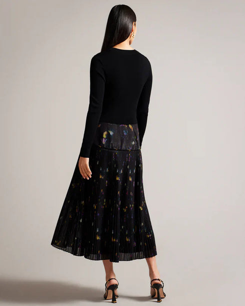 MIIRIAM-Dresses-Fitted Bodice Midi Dress With pleated Skirt- Ted Baker Romania