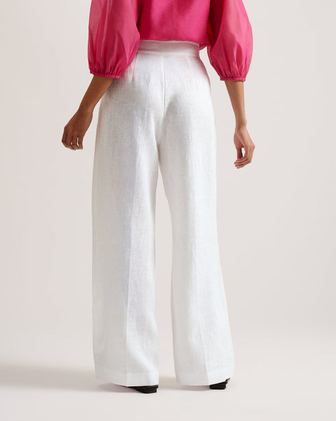 LUCIHH-Trousers-Linen Wide Leg Linen Trouser- Ted Baker Romania