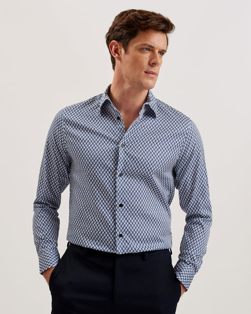 LACEBY-Shirts-LS Geo Printed Shirt- Ted Baker Romania