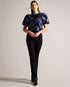 OLLIIEY-Tops-Jacquard Cropped Top With Puff Sleeves- Ted Baker Romania
