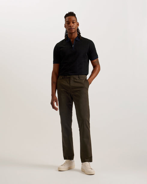 ARNIVAL-Tops-SS Regular Textured Zip Polo- Ted Baker Romania