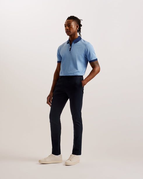 ARNIVAL-Tops-SS Regular Textured Zip Polo- Ted Baker Romania