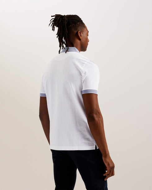 ARNIVAL-Tops-SS Regular Textured Zip Polo- Ted Baker Romania