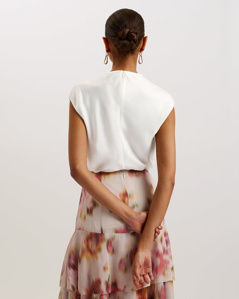 MISRINA-Tops-Draped Neck Woven Top- Ted Baker Romania