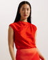 MISRINA-Tops-Draped Neck Woven Top- Ted Baker Romania