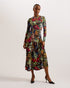 ALEXANN-Dresses-Printed Long Sleeved Dress- Ted Baker Romania