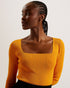 VALLRYY-Knitwear-Square Neck Fitted Knit Top- Ted Baker Romania