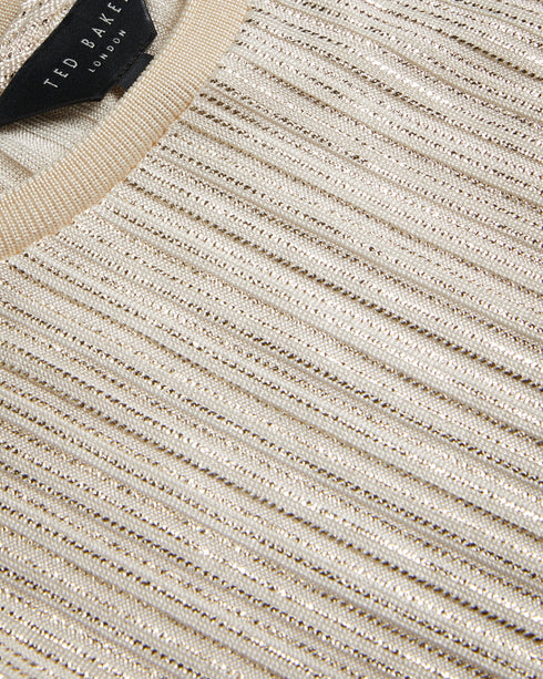 KATRINO-Tops-Metallic Short Sleeve Crew N- Ted Baker Romania