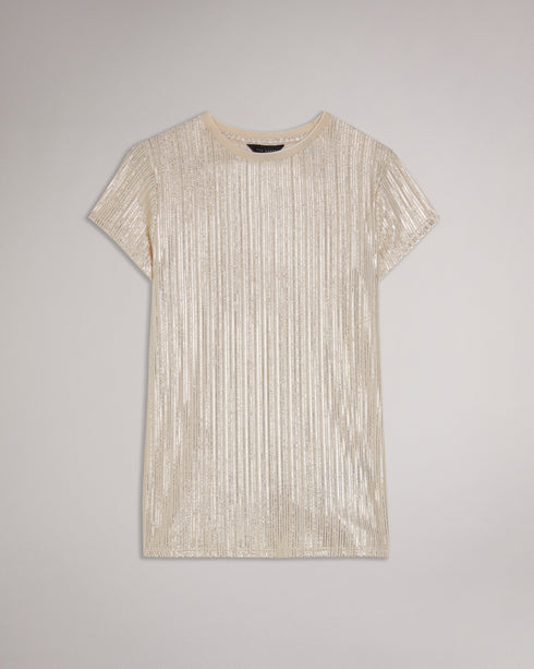 KATRINO-Tops-Metallic Short Sleeve Crew N- Ted Baker Romania