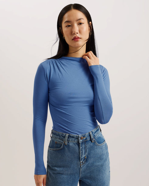 RAYLEE-Tops-Pleated Neck Skinny Top- Ted Baker Romania