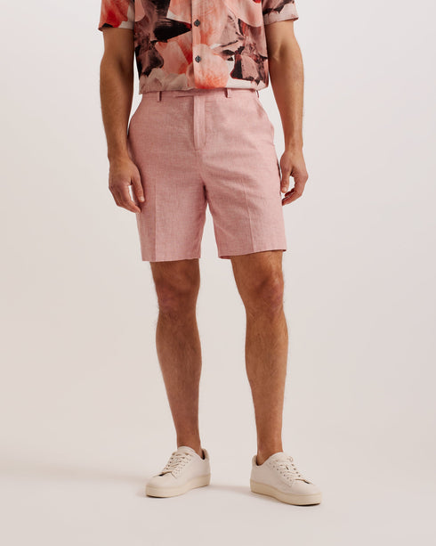 DAMASKS-Shorts-Slim Cotton Linen Short- Ted Baker Romania