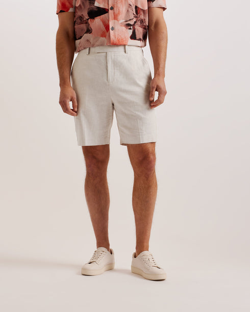 DAMASKS-Shorts-Slim Cotton Linen Short- Ted Baker Romania