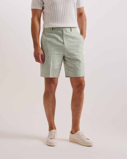 DAMASKS-Shorts-Slim Cotton Linen Short- Ted Baker Romania