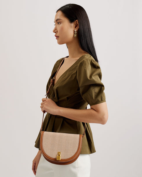REGEENT-Bags-Padlock Canvas Saddle Bag- Ted Baker Romania