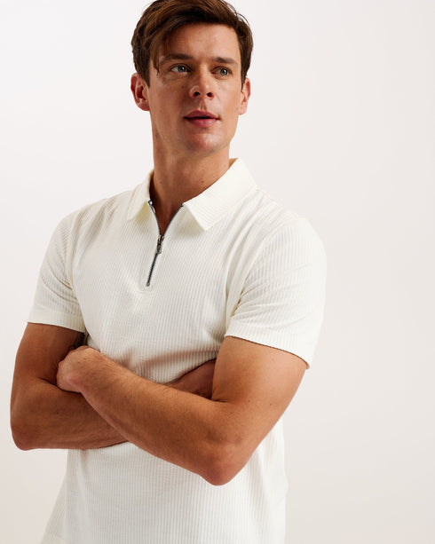 ZARKES-Tops-SS Regular Zip Polo- Ted Baker Romania