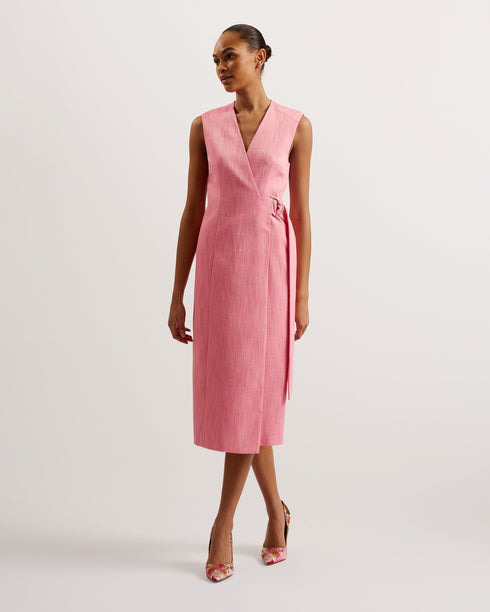 HIROKOD-Dresses-Tailored Sleeveless Wrap Dress- Ted Baker Romania