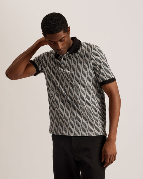 SAULZ-Tops-SS Regular Jacquard Polo- Ted Baker Romania