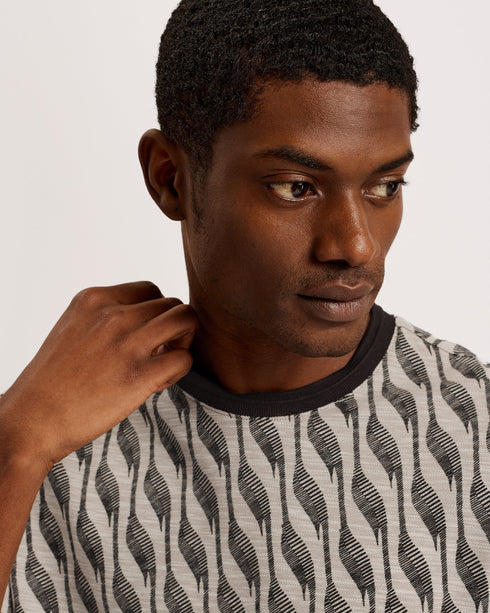 KEITHS-Tops-SS Regular Jacquard T-Shirt- Ted Baker Romania