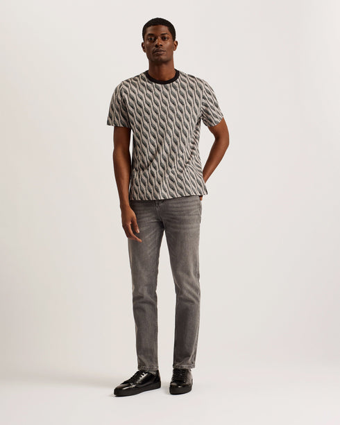 KEITHS-Tops-SS Regular Jacquard T-Shirt- Ted Baker Romania