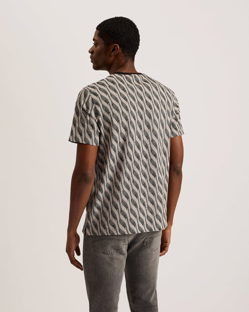 KEITHS-Tops-SS Regular Jacquard T-Shirt- Ted Baker Romania