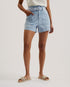 ANCHI-Denim-High Waisted Denim Shorts with Belt- Ted Baker Romania