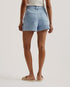 ANCHI-Denim-High Waisted Denim Shorts with Belt- Ted Baker Romania