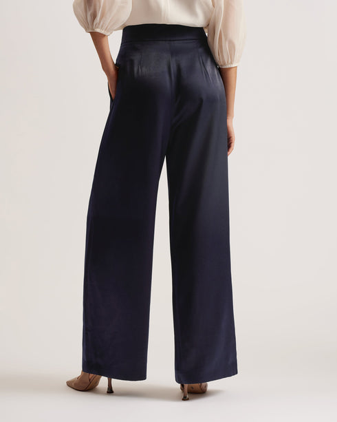 TEERUT-Tailoring-Satin Tailored Wide Flood Length Trousers- Ted Baker Romania