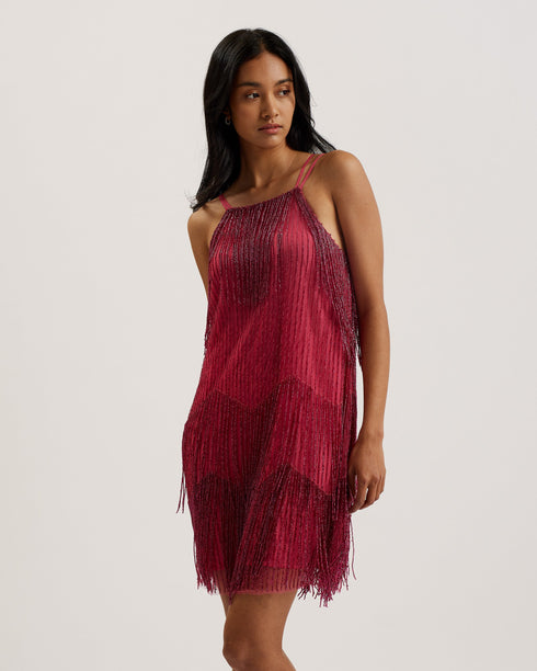 DIVERIA-Dresses-Mini Dress With Tassels- Ted Baker Romania