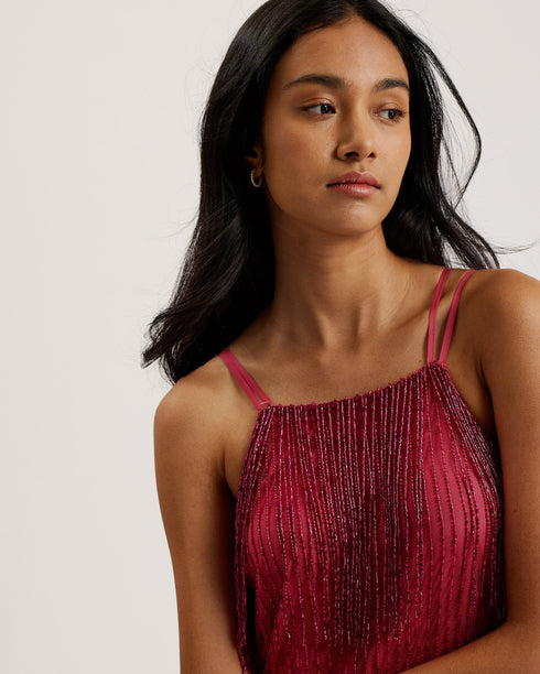 DIVERIA-Dresses-Mini Dress With Tassels- Ted Baker Romania