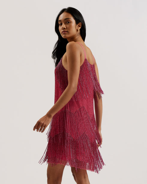 DIVERIA-Dresses-Mini Dress With Tassels- Ted Baker Romania