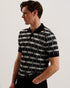 AIRON-Knitwear-SS Regular Zip Neck Jacquard Polo- Ted Baker Romania