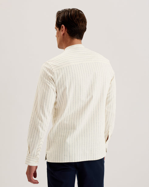 BASTIUN-Shirts-LS Relaxed Grandad Collar Shirt- Ted Baker Romania