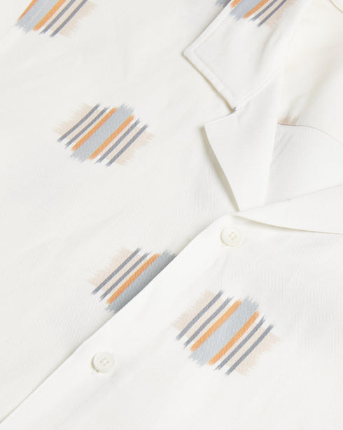 DIMITRE-Shirts-SS Relaxed Linen Blend Ikat Shirt- Ted Baker Romania