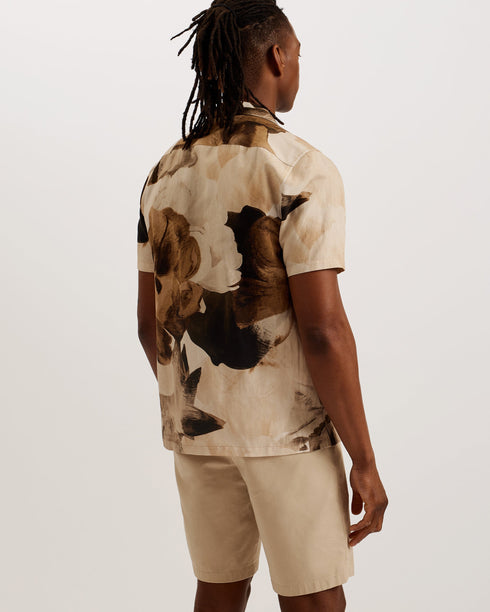 HENRIS-Shirts-SS Relaxed Linen Blend Floral Shirt- Ted Baker Romania
