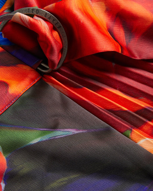 SANDIYY-Dresses-Printed Pleated mini dress with knit bodice- Ted Baker Romania